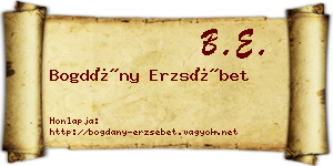 Bogdány Erzsébet névjegykártya