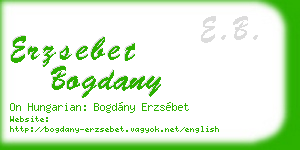 erzsebet bogdany business card